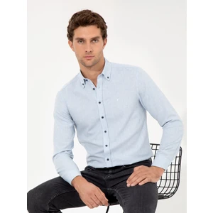 Erkek Açık Mavi Slim Fit Uzun Kollu Gömlek 50256919-VR003