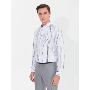 Erkek Gri Slim Fit Uzun Kollu Gömlek 50265587-VR024