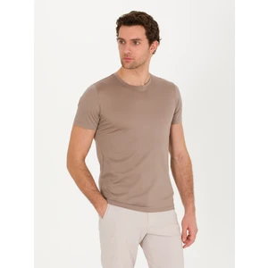 Erkek Vizon Bisiklet Yaka Slim Fit Merserize T-shirt 50267666-VR052