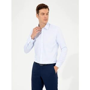 Erkek Mavi Slim Fit Uzun Kollu Basic Gömlek 50258544-VR036
