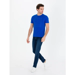 Erkek Saks Bisiklet Yaka Slim Fit T-Shirt 50266621-VR045