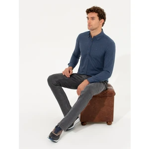 Erkek Saks Slim Fit Uzun Kollu Gömlek 50256919-VR032