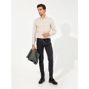 Erkek Bej Slim Fit Uzun Kollu Gömlek 50256919-VR011