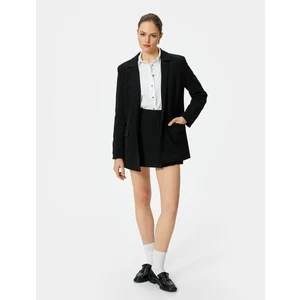 Klasik Blazer Ceket Kapaklı Cepli Düğmeli