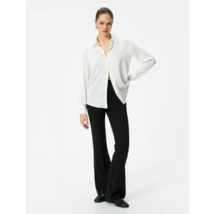 Saten Gömlek Uzun Kollu Düğmeli Standart Kesim