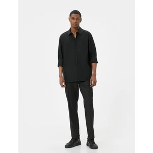 Basic Gömlek Uzun Kollu Klasik Yaka Düğmeli Pamuklu