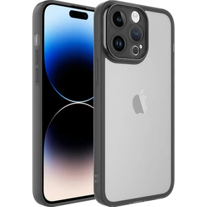 Cepte Aksesuar iPhone 14 Pro Max - Uyumlu Kamera Korumalı Transparan Zore Post Kapak-Siyah