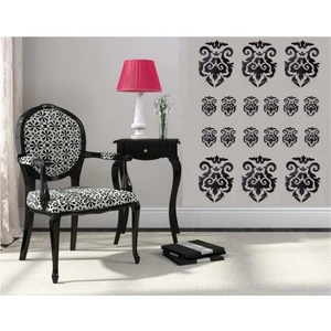Duvar Süsü (Sticker) Siyah Çiçekli Şeffaf Filmli Duvar Dekoratif Süsü