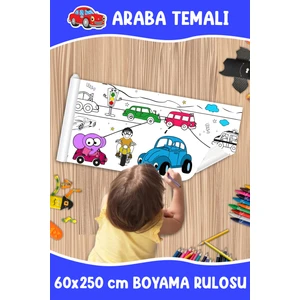 Küçük Taşıtlar Temalı Dev Boyama Rulosu 60X250 cm