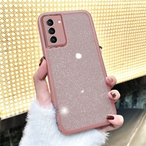 Samsung Galaxy S24 Uyumlu Kılıf Zebana Işıltım Silikon Kılıf - Kamera Lens Korumalı Pembe