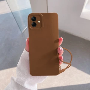 Samsung Galaxy A05 Uyumlu Kılıf Zebana Love Yumuşak Silikon Kılıf Kahverengi