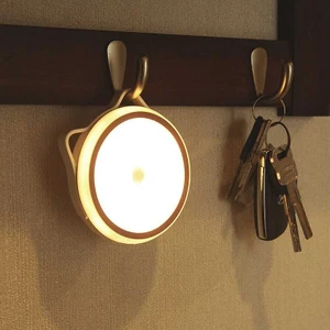 Coverzone Hareket Sensörlü LED Masa Dolap Oda Lambası Kablosuz Yuvarlak Kamp ve Balıkçılık Için Uygun Type-C Şarjlı Gece Lambası Harekete Duyarlı Şık ve Kullanışlı Aydınlatma JLP-2186