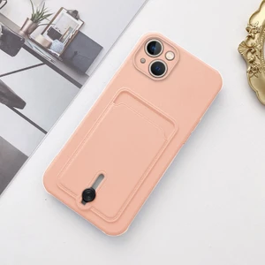 Apple iPhone 15 Uyumlu Kılıf Zebana Kartlıklı Sweet Yumuşak Silikon Kılıf Rose Gold