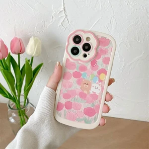 Apple iPhone 14 Pro Max Uyumlu Kılıf Zebana May Flowers Silikon Kılıf Pembe