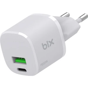 BX2P20G Gan Pd 20W Type-C ve Usb-A Qc 18W Çift Portlu Akım Korumalı Mini Hızlı Şarj Cihazı Beyaz