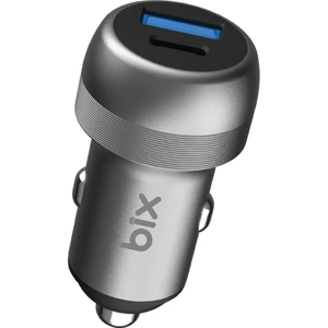 BXAC100W 100W Type-C Pd 65W ve Usb-A Qc 35W Pps Destekli Çift Çıkışlı Mini Araç Içi Hızlı Şarj Cihazı Gri