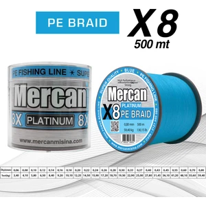 Pe Örgü Platinum X8 Mavi Ip 500M Misina