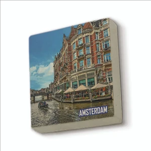 Amsterdam Görseli Baskılı Doğaltaş MAGNETKRG-014BUZDOLABI Süsü