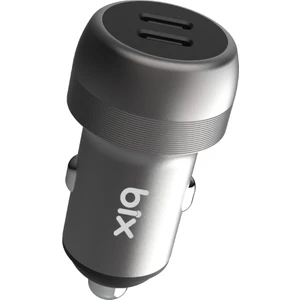 BXCC100W 2*type-C Pd 3.0 Portlu Pps Destekli Mini Araç Içi Hızlı Şarj Cihazı Gri