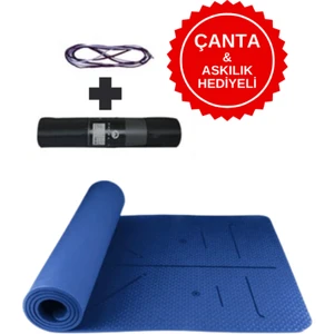 Xtr Fitness Ekstra Konforlu Yoga Matı - 8mm Kalınlık, Ekolojik Tpe Pilates Egzersiz Minderi Lacivert