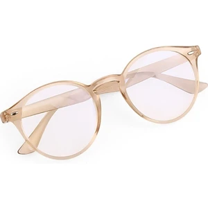 Yuvarlak Anahtar Model Parlak Ten Rengi Kadın B-Block Mavi Işık Korumalı Gözlük