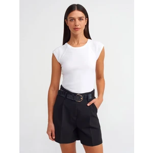 30811 Bisiklet Yaka T-Shirt-Beyaz