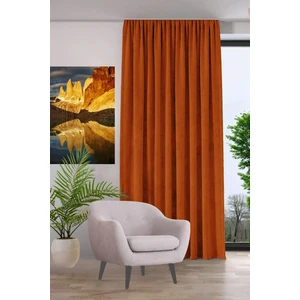 Byt Dokuma Kadife Dokulu Fon Perde Pilesiz Tek Kanat Kiremit 140 x 260 cm