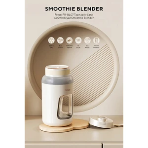 FR-BL07 Taşınabilir Şarjlı 600ML Beyaz Smoothie Blender