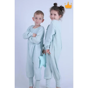2-8 Yaş 1 Tog 4 Katlı Müslin Çocuk Uyku Tulumu Unisex Uzun Kollu Uyku Tulumu
