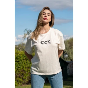 Maison La Femme Baskılı Tişört Oversize / Geniş Kesim Unisex Model