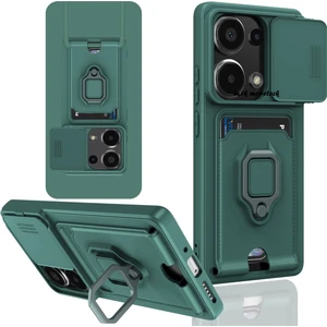 M.TK Moveteck Xiaomi Redmi Note 13 Pro 4g Uyumlu Kılıf Kamera Korumalı Yüzüklü Kartvizit Ip Askılı Zuma Silikon