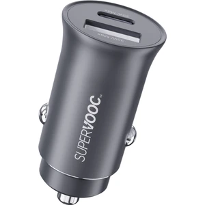 BXAC33C 33W Supervooc 2.0 Type-C Pd ve Usb-A Çift Portlu Araç Içi Hızlı Şarj Cihazı Siyah