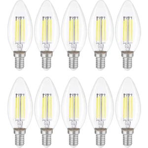 Dekoratif Mum LED Avize Ampulü Rustik E14 6W 6500K Beyaz Işık 10'lu Erd-93
