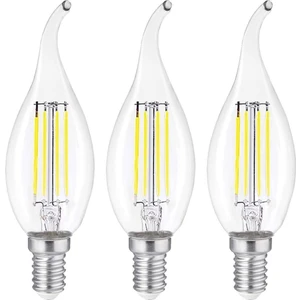 Dekoratif Kıvrık Buji Mum Avize Ampulü 6W E14 6500K Beyaz Işık 3'lü Erd-94