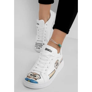 Kadın Vegan Deri Beyaz Sneakers - The Wise Owl Tasarım