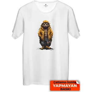 Sevimli Ayı Baskılı Tişört Unisex, Premium Kalite (Rgl-Hyvn-Ayı)