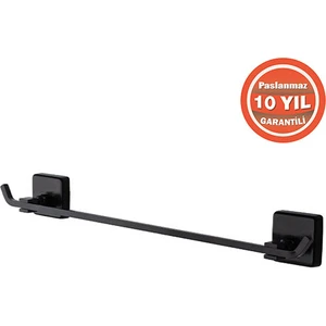 Çelik Banyo KU10-006.4 Paslanmaz Pirinç Kumru Uzun Havluluk 50 cm Mat Siyah