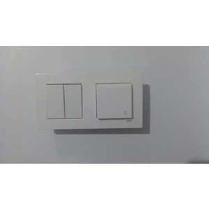 Karre Beyaz 2li Set Komütatör(Ikili Anahtar)+Kapaklı Priz