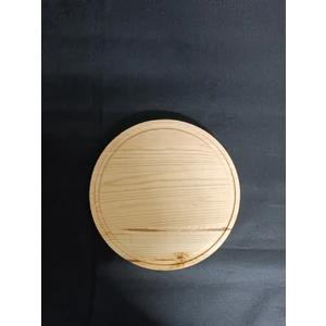 Mn Wooden Ahşap Yuvarlak Sunum Tepsisi