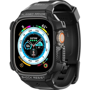 Apple Watch 49mm Ultra Seri 3/2/1 ile Uyumlu Kılıf & Kordon Kayış Rugged Armor Pro Black - ACS05460