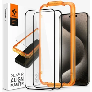 iPhone 15 Pro Max Cam Ekran Koruyucu Kolay Kurulum GLAS.tR AlignMaster Full Cover HD (2 Adet) Black - AGL06875