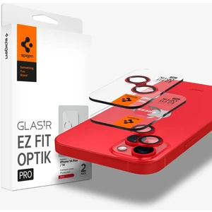 iPhone 15 / 15 Plus / 14 / 14 Plus Kamera Lens Camı Koruyucu Kolay Kurulum GLAS.tR EZ Fit Optik Pro (2 Adet) Red - AGL05605