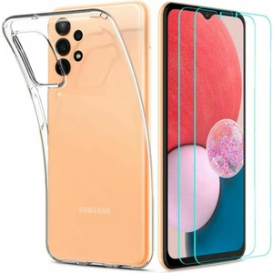 Galaxy A13 Kılıf Crystal Pack Clear + GLAS.tR Slim HD Cam Ekran Koruyucu (2 Adet) 360 Tam Koruma - ACS04315