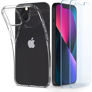 iPhone 13 mini Kılıf Crystal Pack Clear + GLAS.tR Slim HD Cam Ekran Koruyucu (2 Adet) 360 Tam Koruma - ACS03639