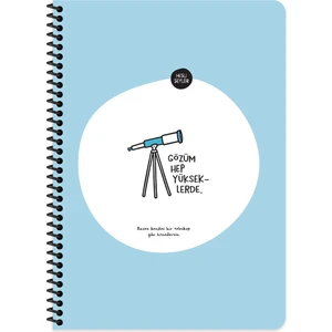 Hisli Şeyler A4 Çizgili Spiralli Stickerli Defter Gözüm Yükseklerde