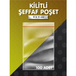 Tuğset Etiket Kilitli Torba 9X11 cm 100'LÜ Şeffaf Kilitli Poşet Kına Çerez Kuruyemiş POŞETI-T979