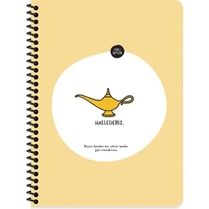 Hisli Şeyler Kareli Spiralli Stickerli Defter Hallederiz 16 5 x 22 5