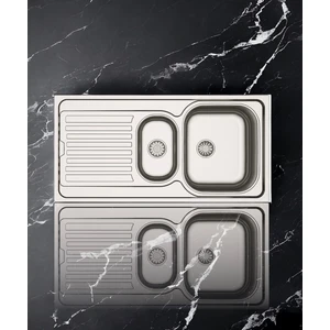 Inset Series As 148 50×100 Damlalıklı Paslanmaz Çelik Mutfak Eviyesi (Sifon Dahil)