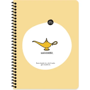 Hisli Şeyler Çizgili Spiralli Stickerli Defter Hallederiz 16 5 x 22 5