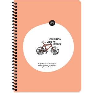 Hisli Şeyler Çizgili Spiralli Stickerli Defter Oturmaya Mı Geldik? 16 5 x 22 5